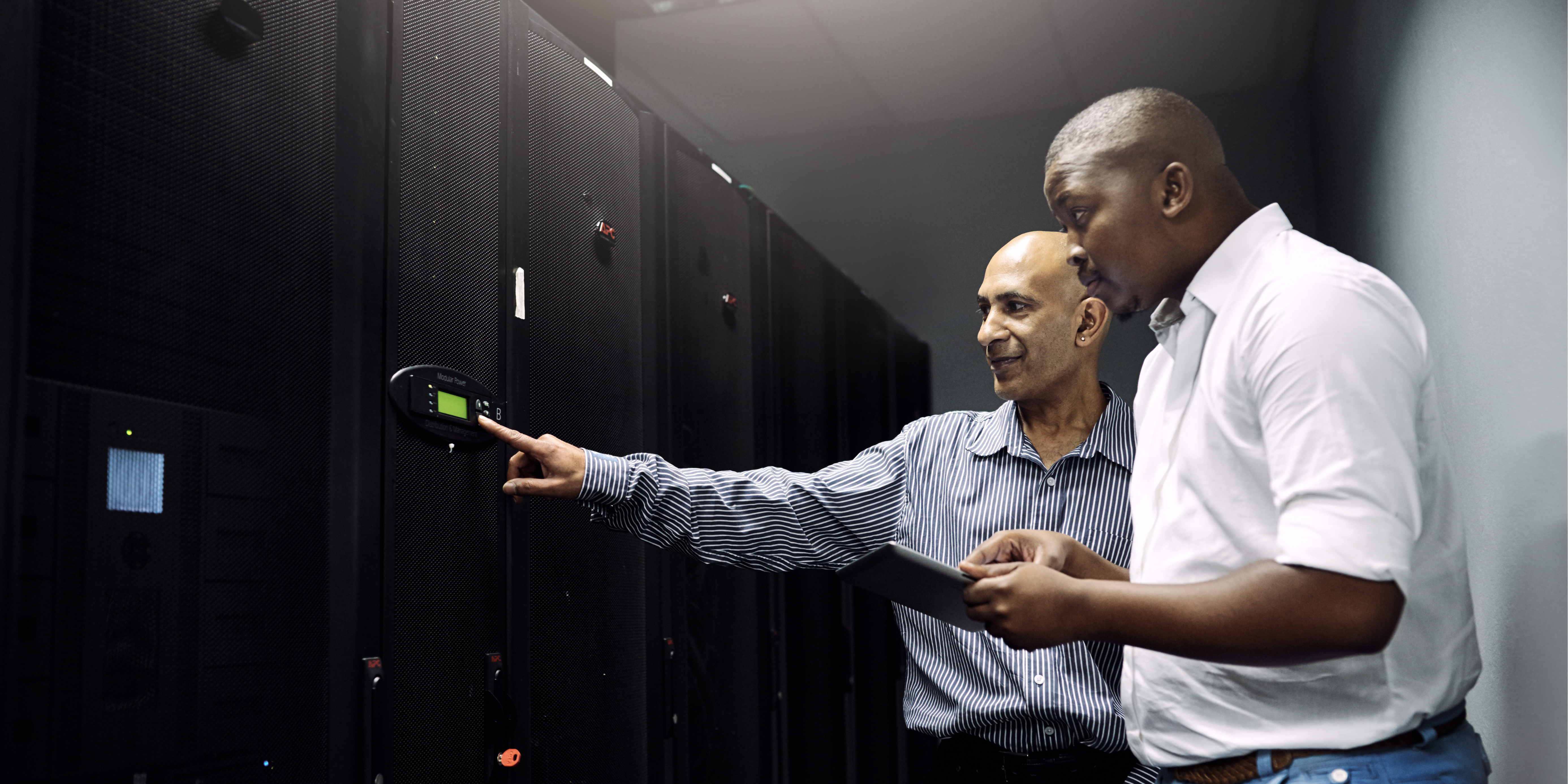 Technical engineers performing remote diagnostics and support